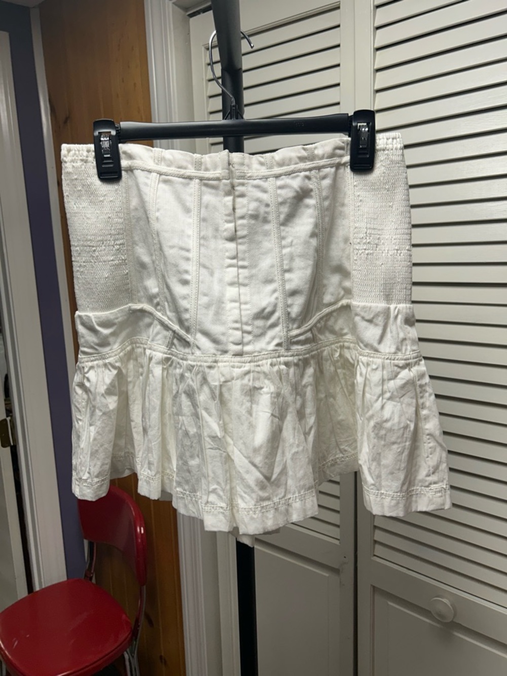 Pilcro seamed flounce Tiered light denim Skirt - Picture 4 of 5